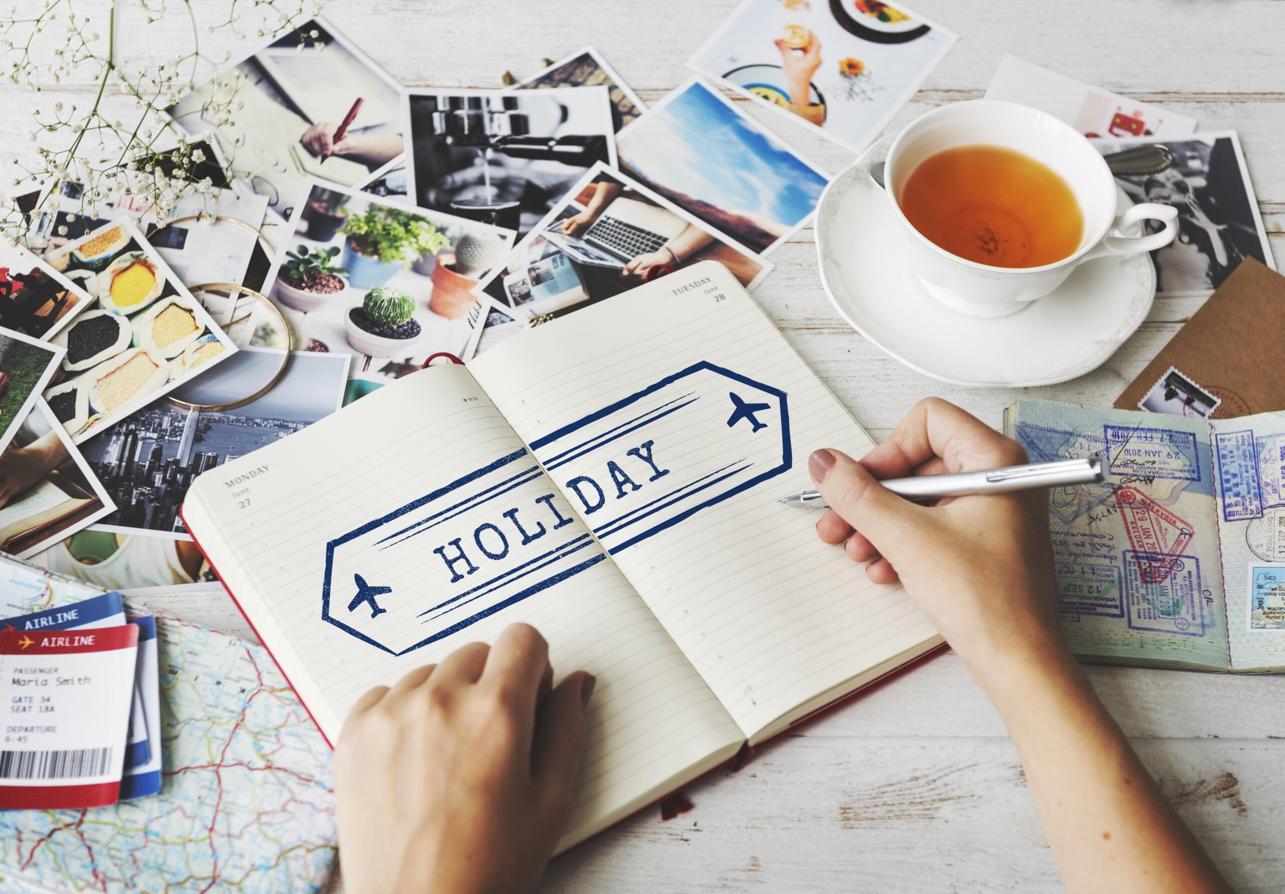 Travel Adventure Holiday Stamp Concept